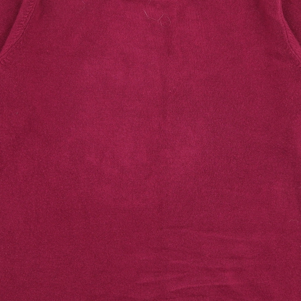 Anna Rose Womens Pink Round Neck Acrylic Pullover Jumper Size M