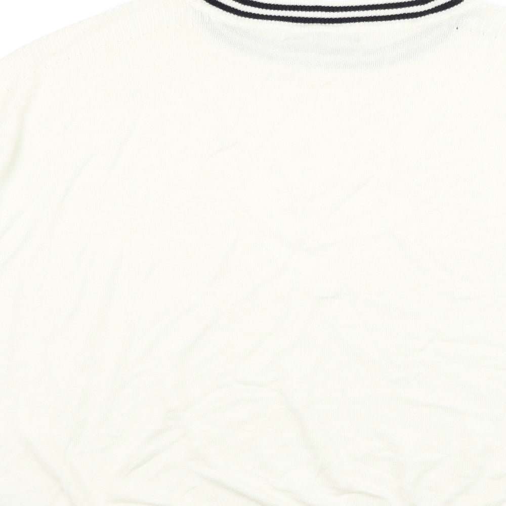 NEXT Womens White Round Neck Viscose Pullover Jumper Size L