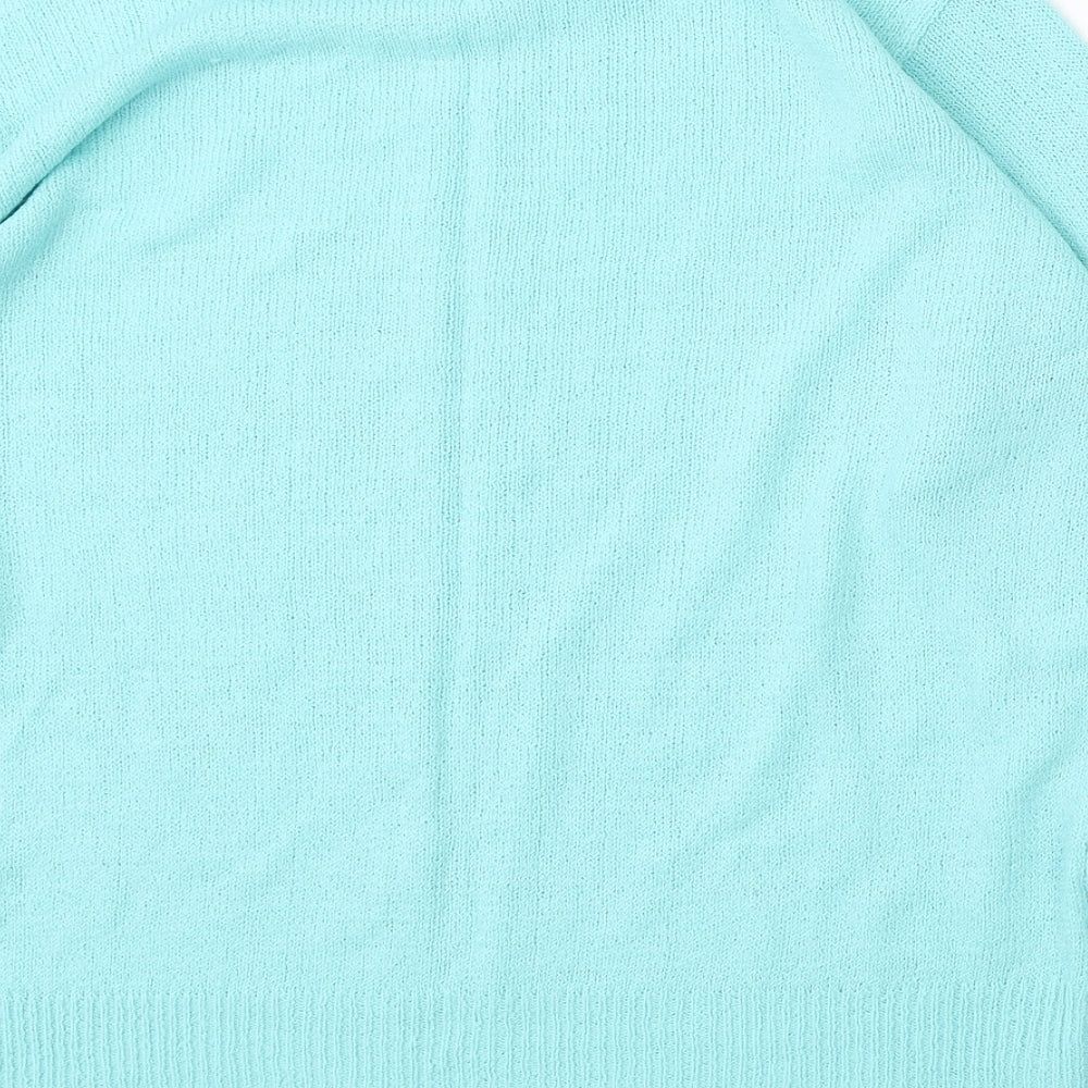 Classics Womens Blue Round Neck Acrylic Pullover Jumper Size 16