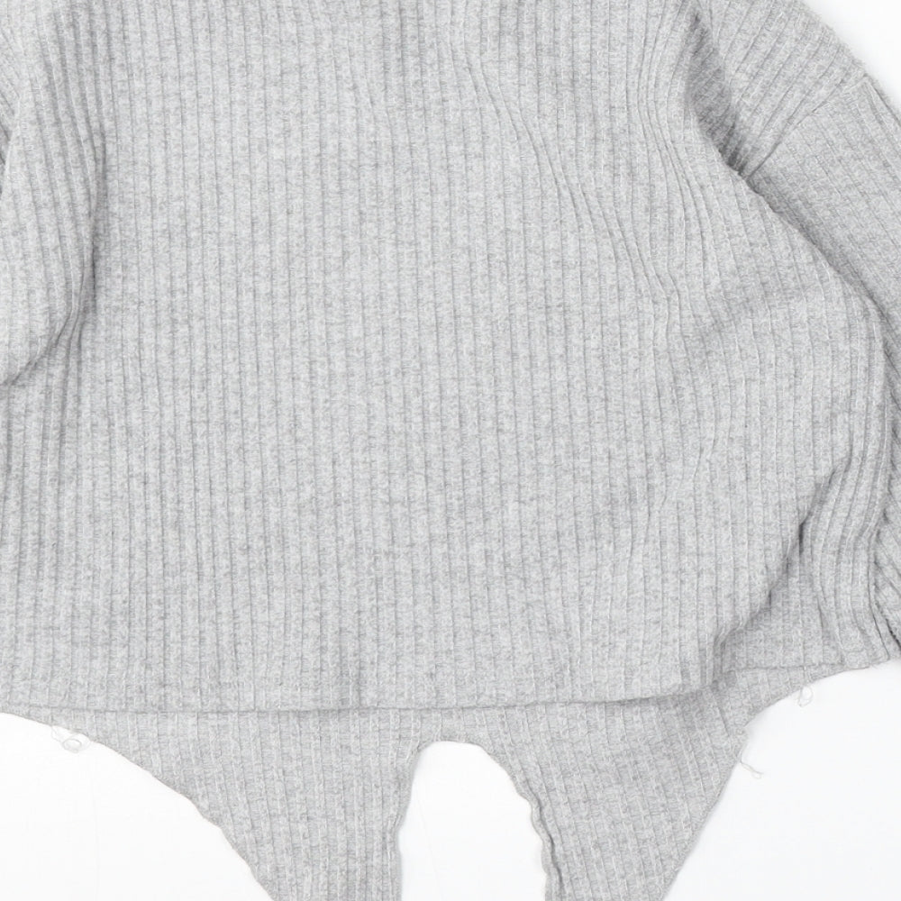 Pep&Co Girls Grey Round Neck Polyester Pullover Jumper Size 8-9 Years