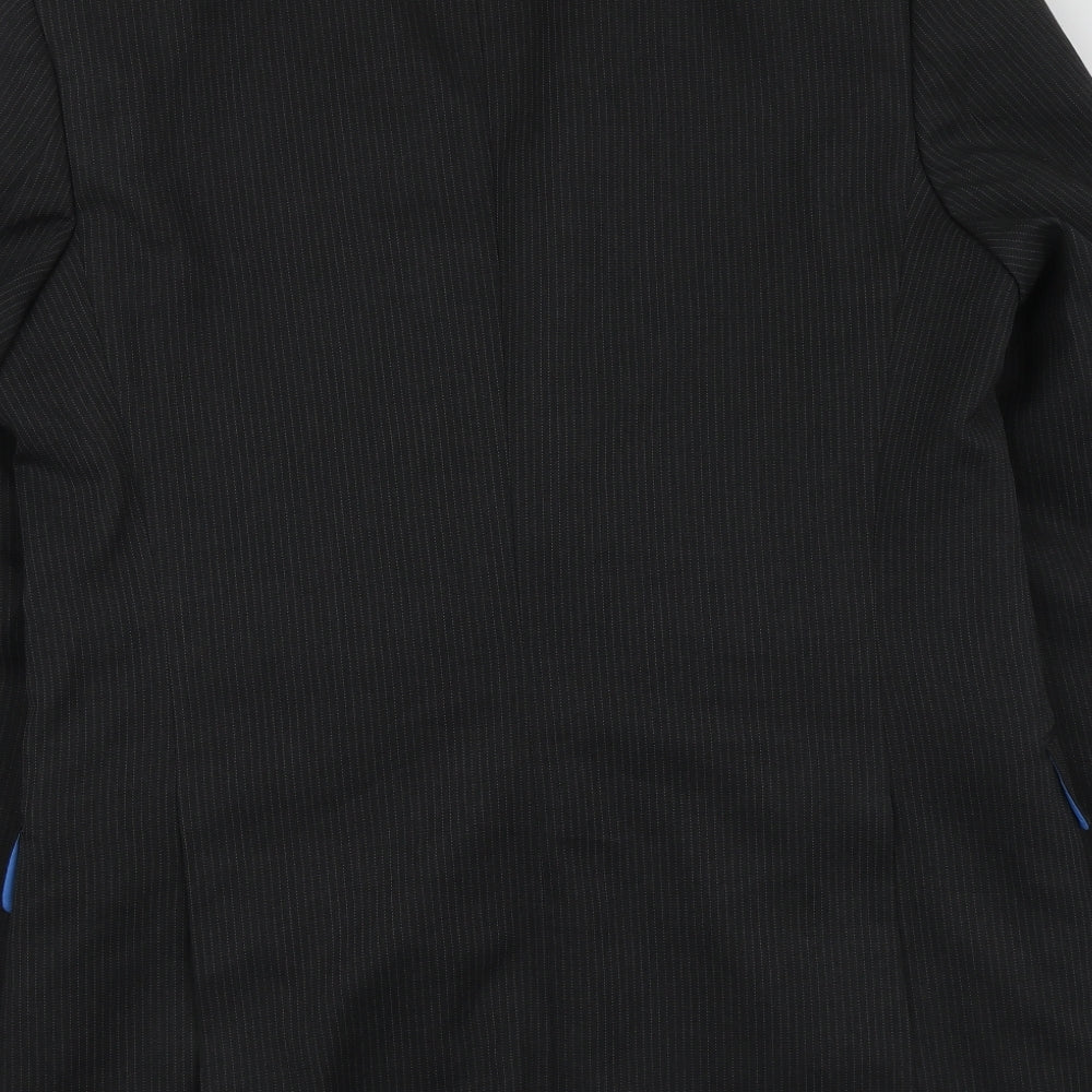 F&F Mens Grey Striped Polyester Jacket Suit Jacket Size 46