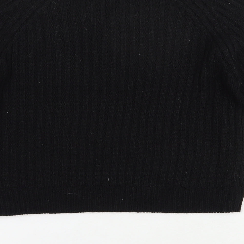 Select Womens Black Scoop Neck Acrylic Pullover Jumper Size 10