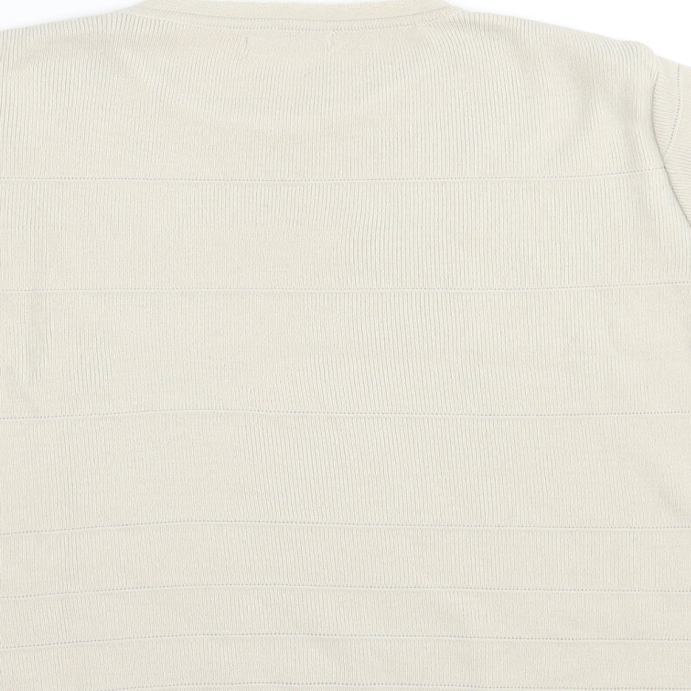 Berkertex Womens Beige Crew Neck Acrylic Pullover Jumper Size 10