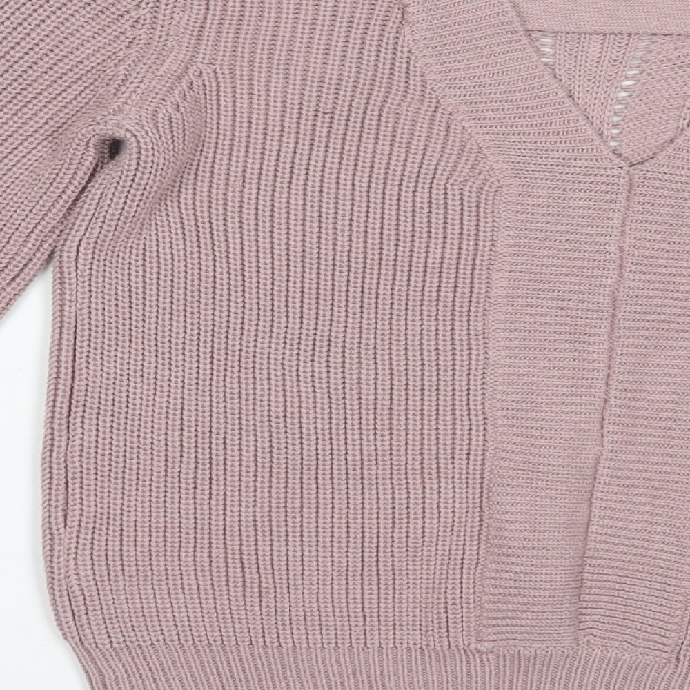 Atmosphere Womens Pink Round Neck Cotton Pullover Jumper Size 6