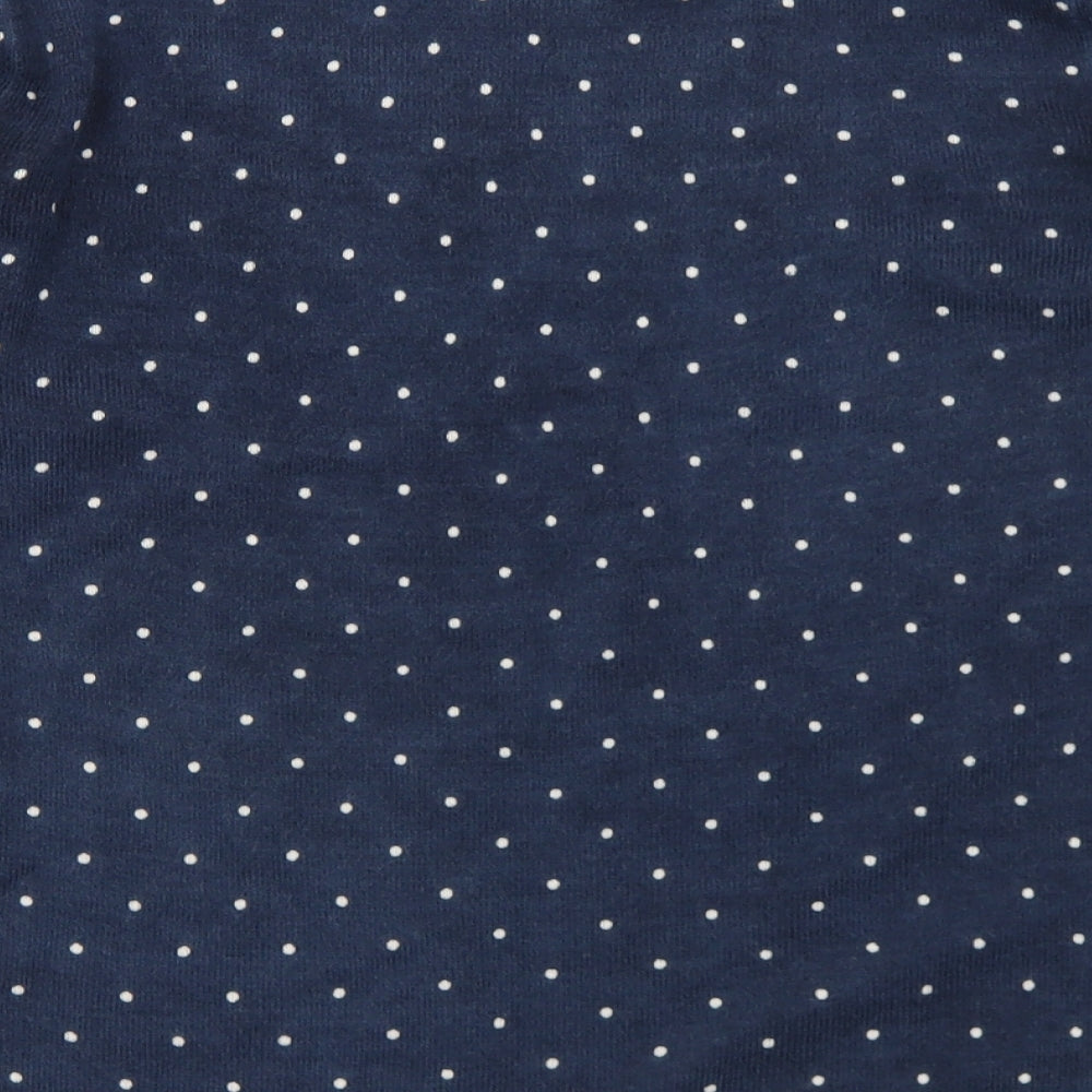 Matalan Womens Blue Crew Neck Polka Dot Acrylic Pullover Jumper Size 14