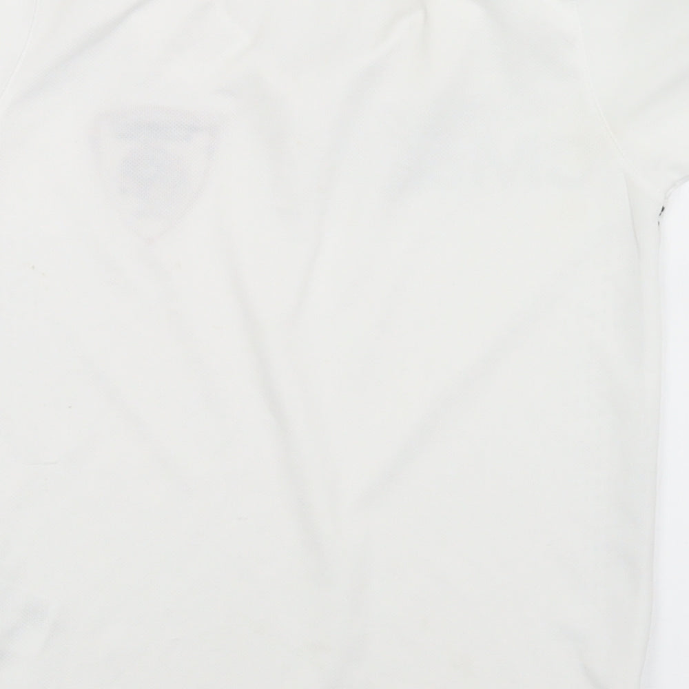 Uhlsport Boys White Polyester Basic Polo Size 10-11 Years Collared - Ballyoran Football Club