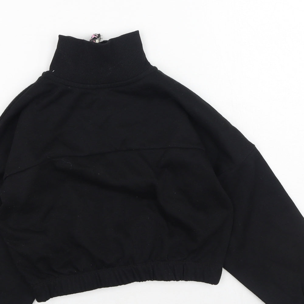 Primark Girls Black Cotton Pullover Sweatshirt Size 7-8 Years