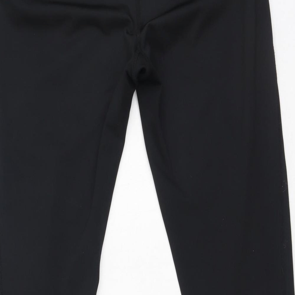Lapasa Womens Black Polyester Pedal Pusher Leggings Size M L26 in Regular