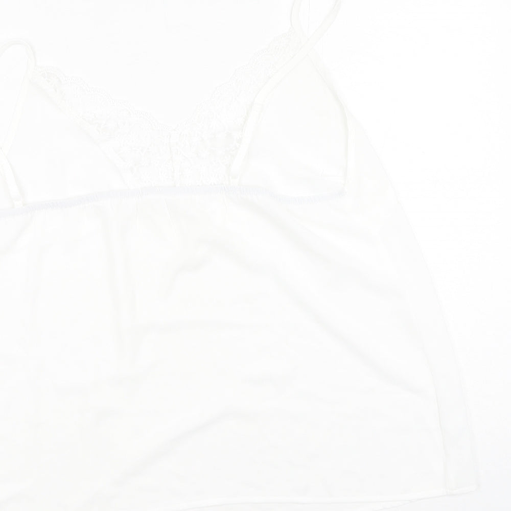 SheIn Womens White Polyester Camisole Tank Size XL V-Neck