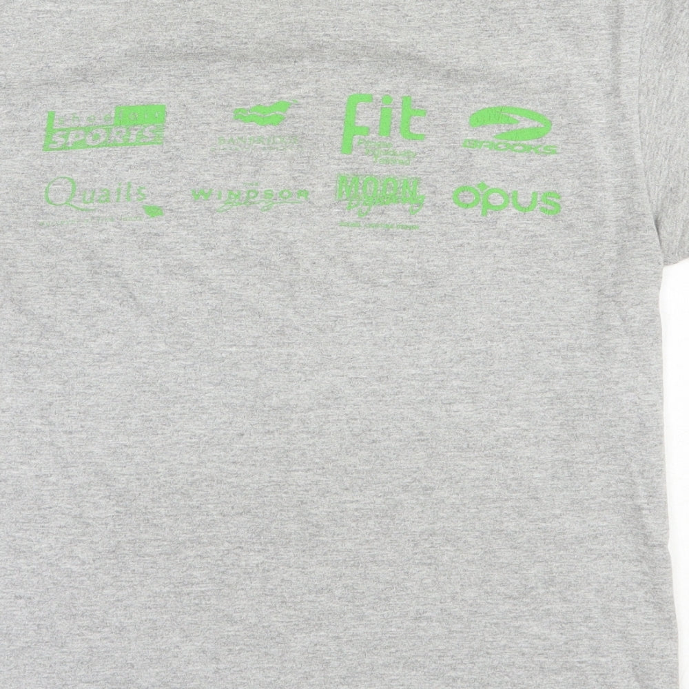 Gildan Womens Grey Cotton Basic T-Shirt Size M Crew Neck