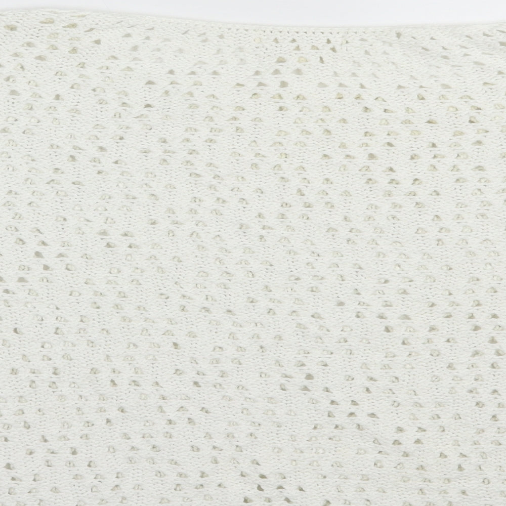 NEXT Womens White Boat Neck Acrylic Pullover Jumper Size 12