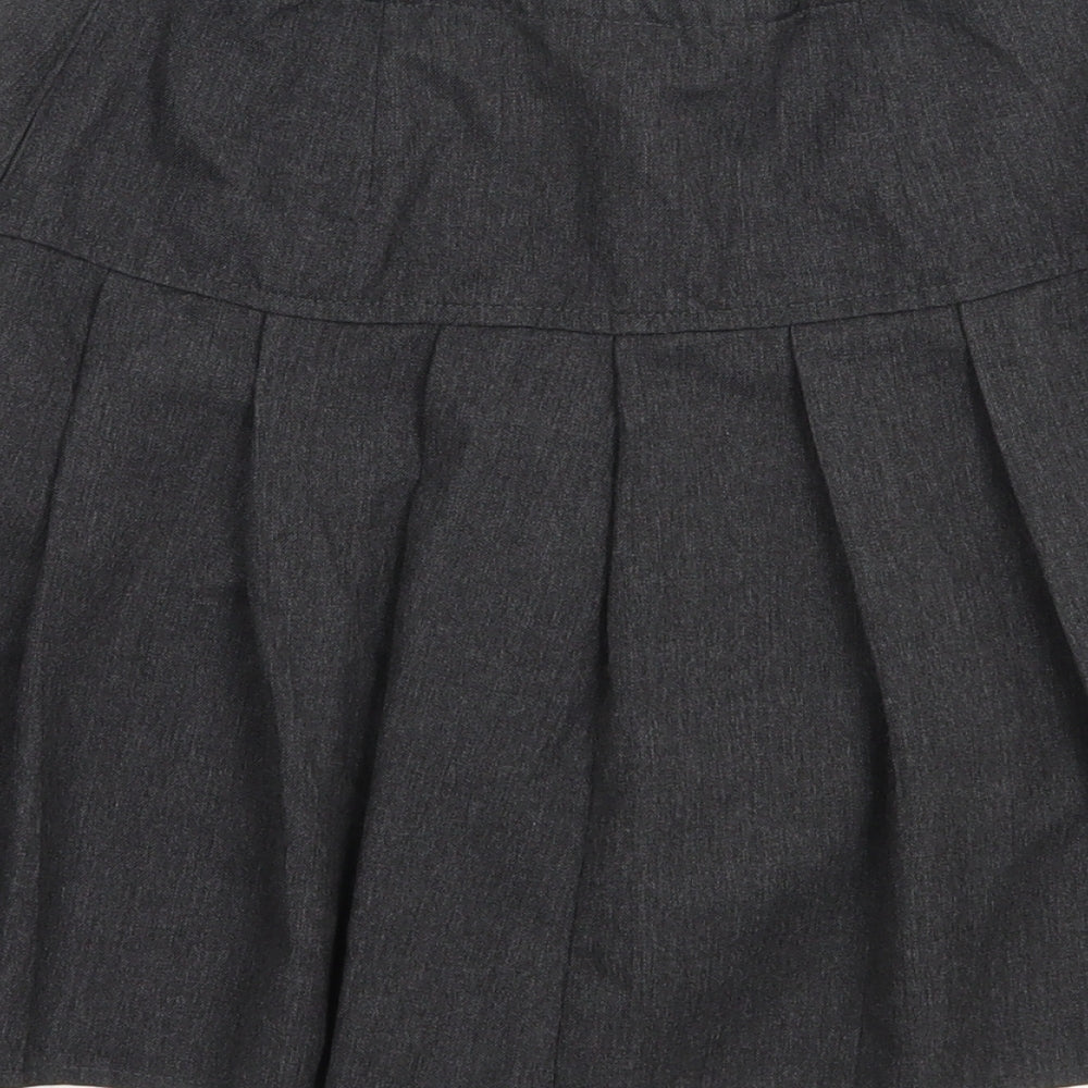 NEXT Girls Grey Polyester Pleated Skirt Size 10 Years Regular Zip - Schoolwear