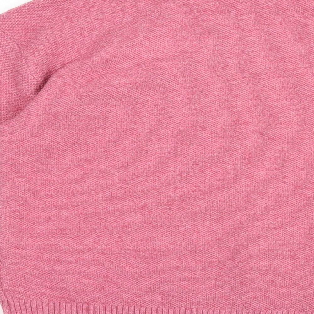 Marks and Spencer Womens Pink High Neck Polyester Pullover Jumper Size S