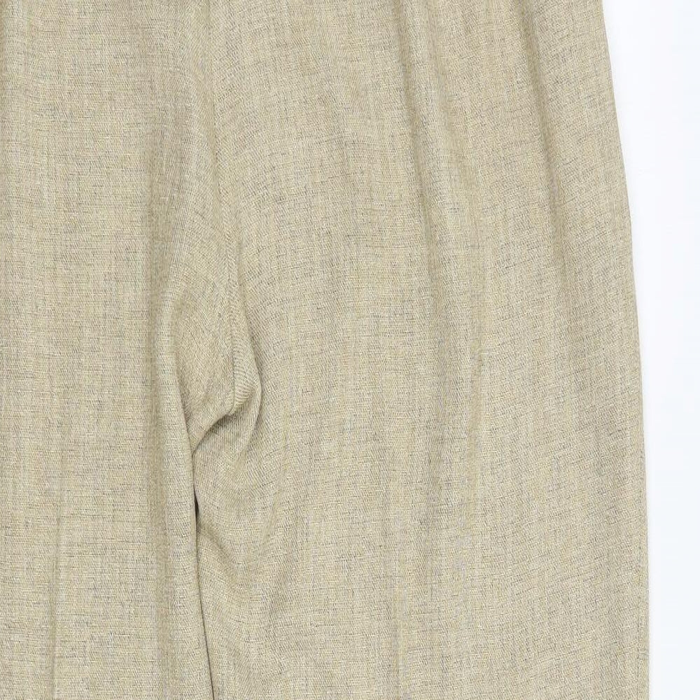 Marks and Spencer Womens Beige Polyester Dress Pants Trousers Size 18 L27 in Regular Button