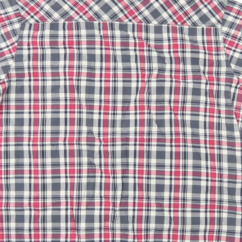 DenimCo Mens Multicoloured Plaid Cotton Button-Up Size L Collared