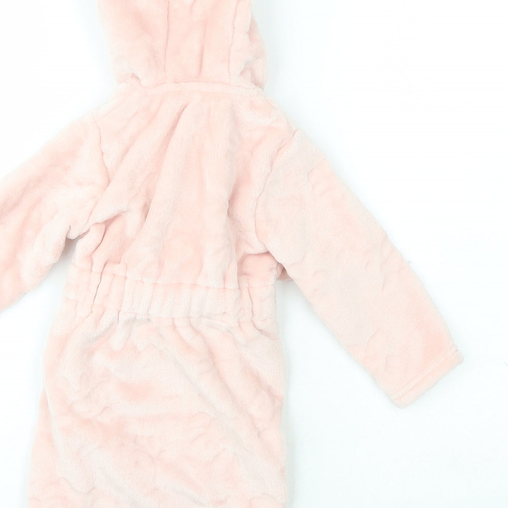 George Girls Pink Solid 100% Polyester Robe Size 9-12 Months
