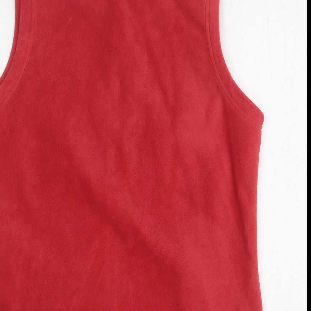EWM Womens Red Polyester Vest Sweatshirt Size 10