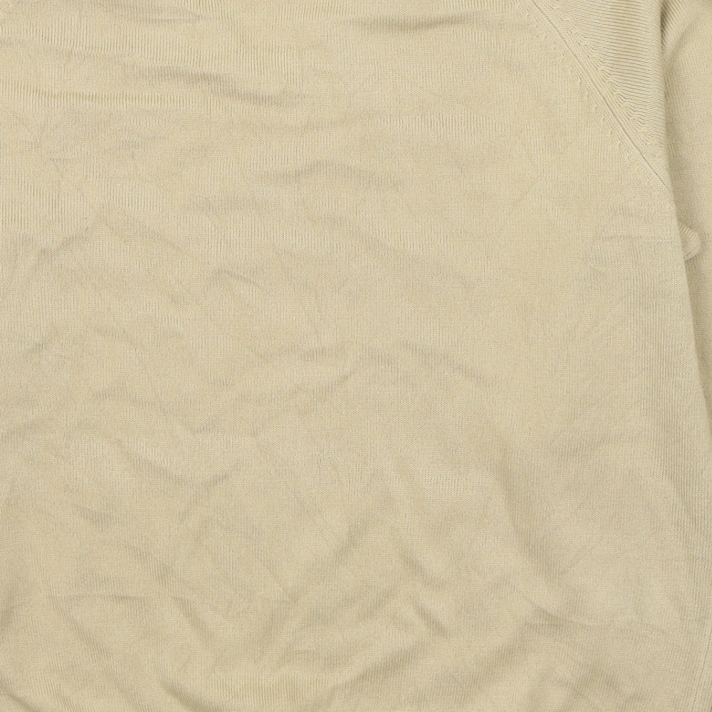 Wardrobe Womens Beige V-Neck Acrylic Pullover Jumper Size 16