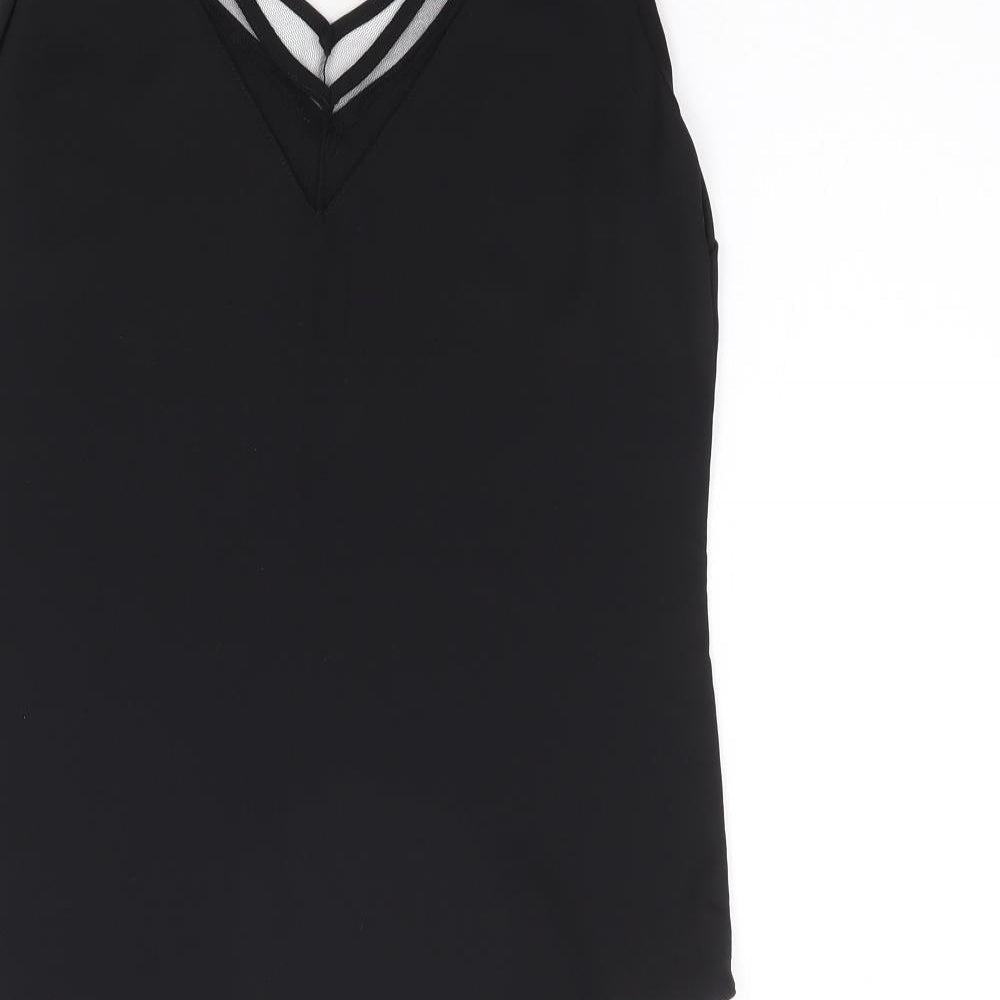 ASOS Womens Black Polyester Jersey Tank Size 6 V-Neck