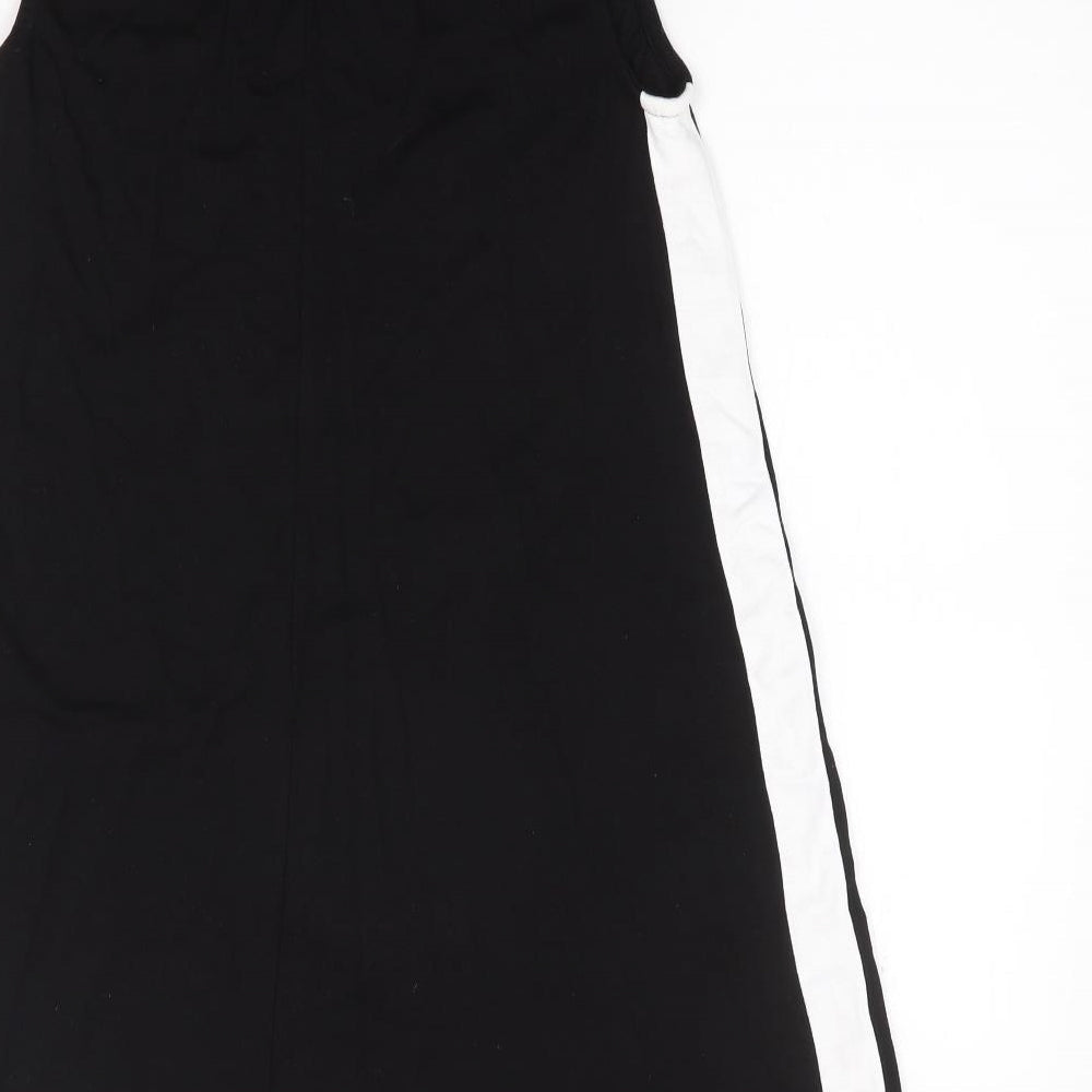 Pull & Bear Womens Black Viscose Tank Dress Size S Crew Neck Pullover