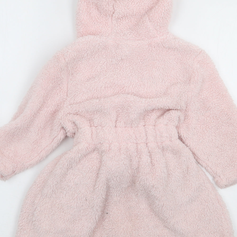 George Girls Pink Solid Polyester Robe Size 12-18 Months Drawstring - Peppa Pig