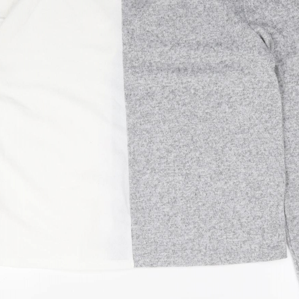 SheIn Womens Grey Polyester Jersey T-Shirt Size M V-Neck
