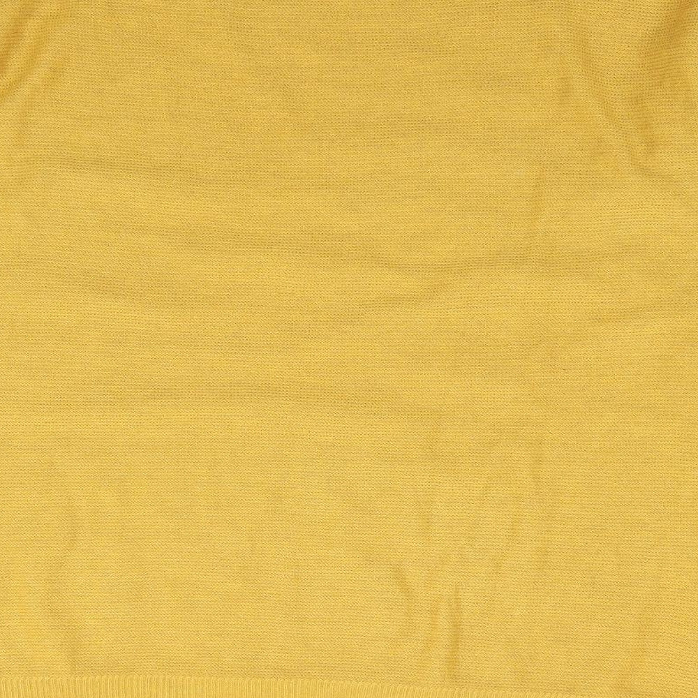 Soya Concept Womens Yellow Round Neck Polyester Pullover Jumper Size M