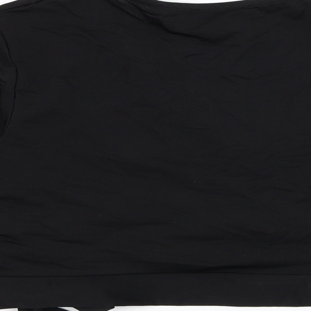 New Look Womens Black Polyester Wrap Blouse Size 14 V-Neck