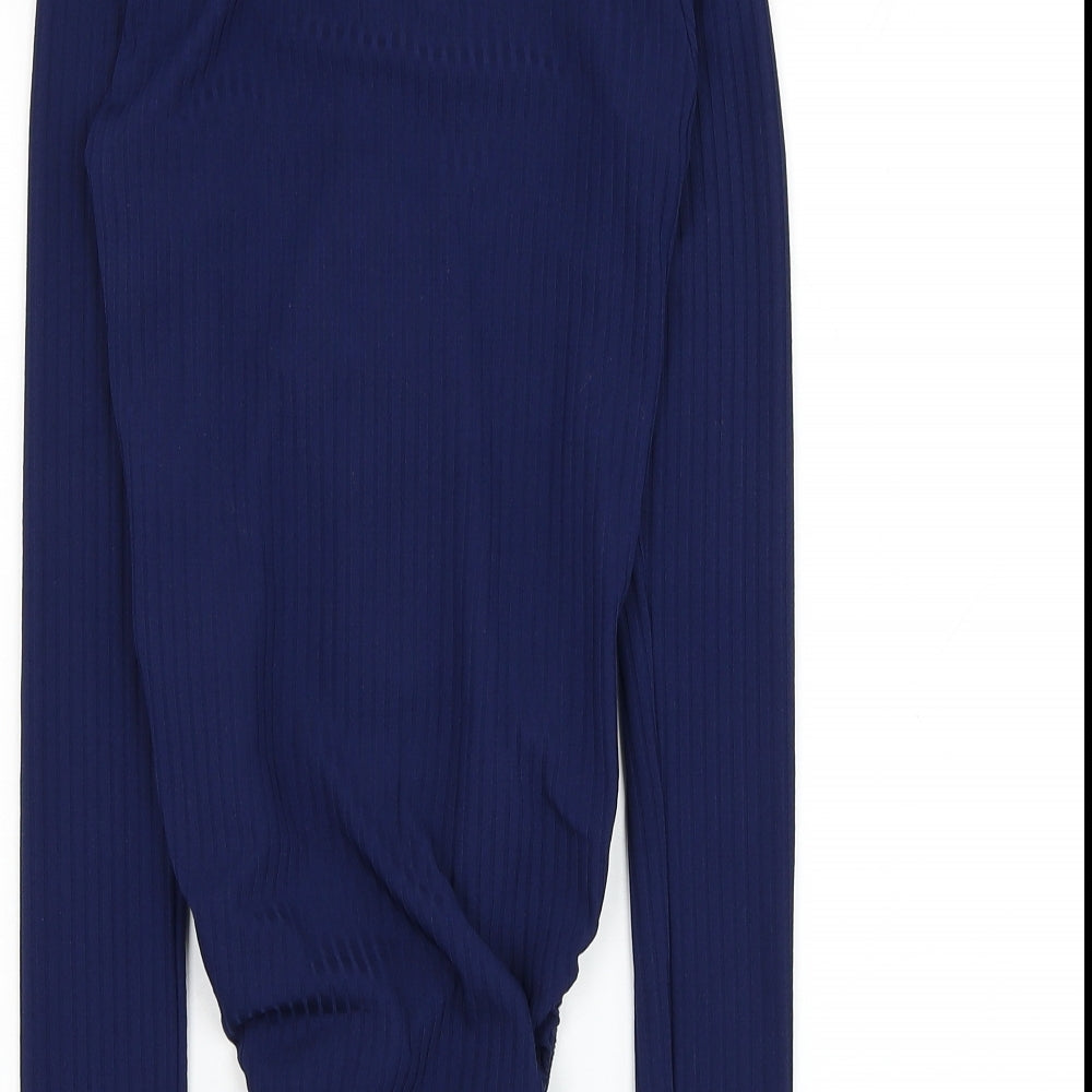 Missguided Womens Blue Polyester Bodysuit One-Piece Size 10 Hook & Loop