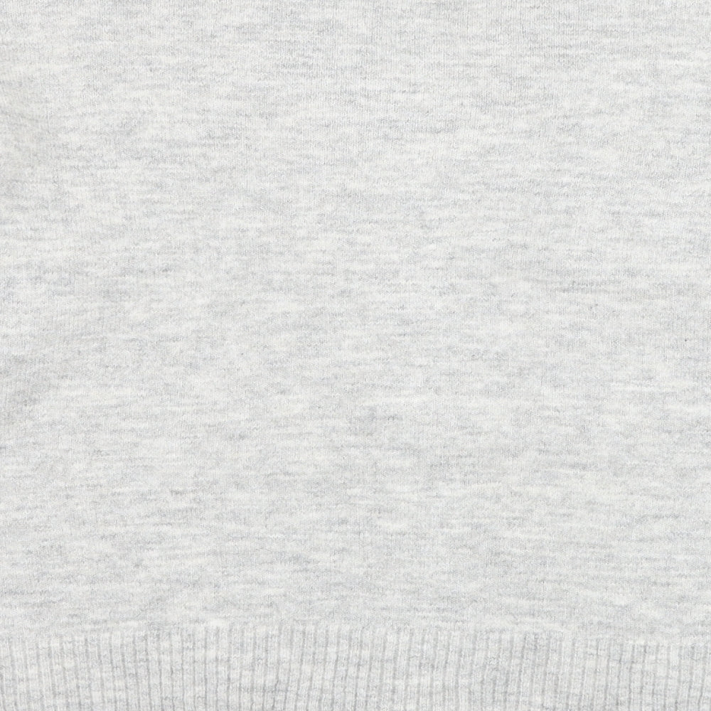 Dunnes Stores Womens Grey V-Neck Acrylic Cardigan Jumper Size M