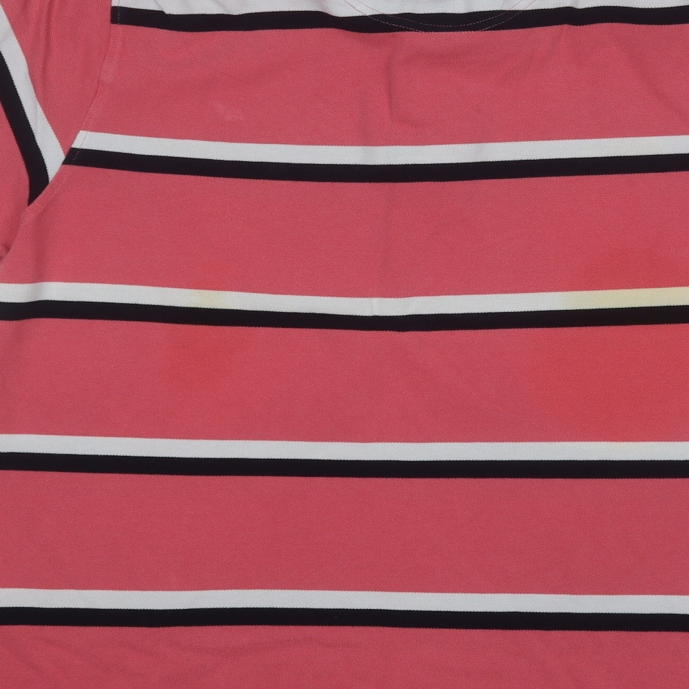 STONE BAY Mens Pink Striped Cotton Polo Size XL Collared