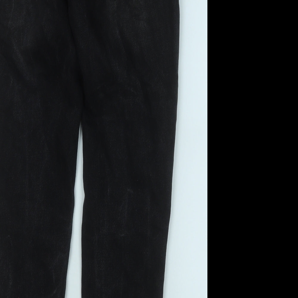 I SAW IT FIRST Womens Black Cotton Straight Jeans Size 8 L29 in Regular