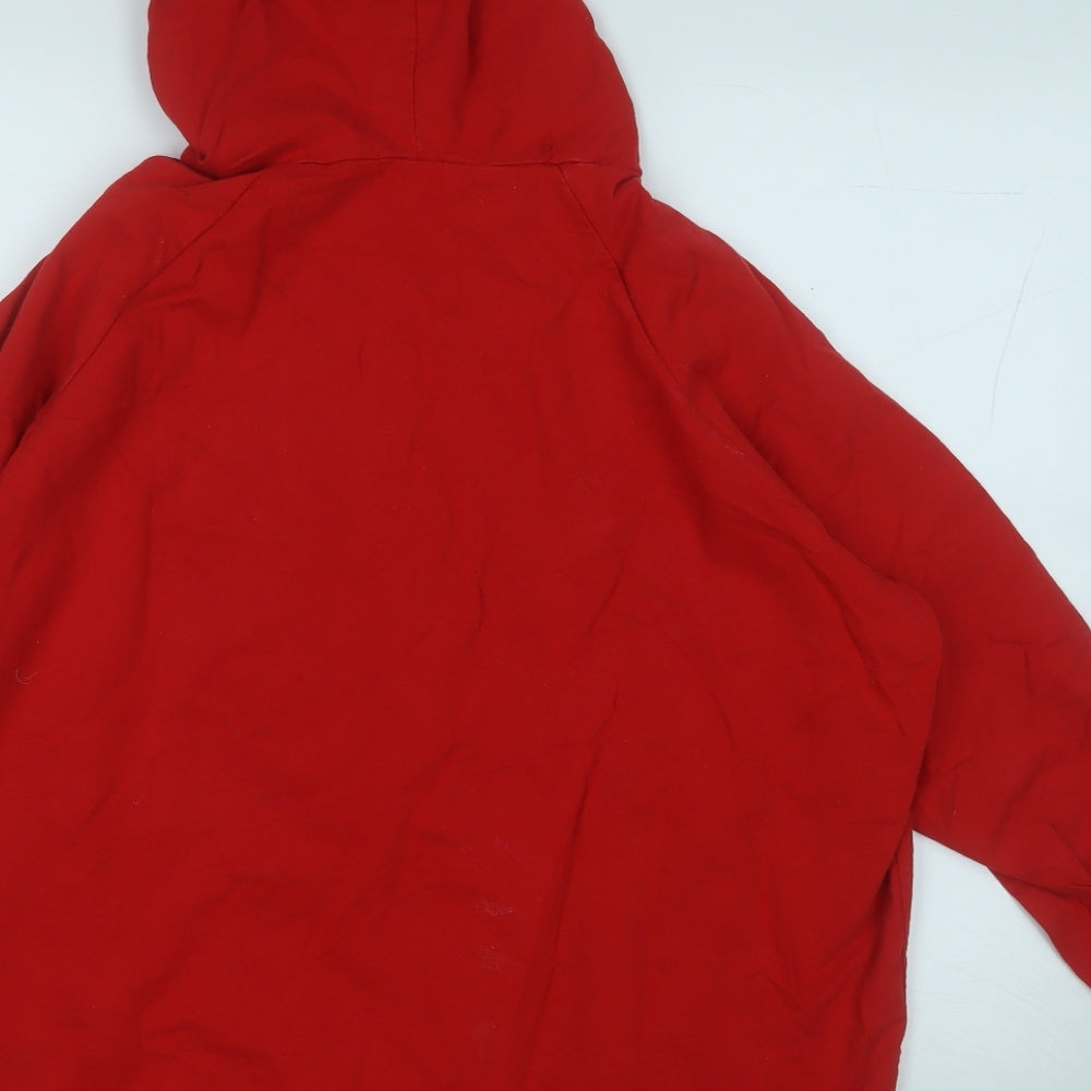 Studio Mens Red Cotton Pullover Hoodie Size L