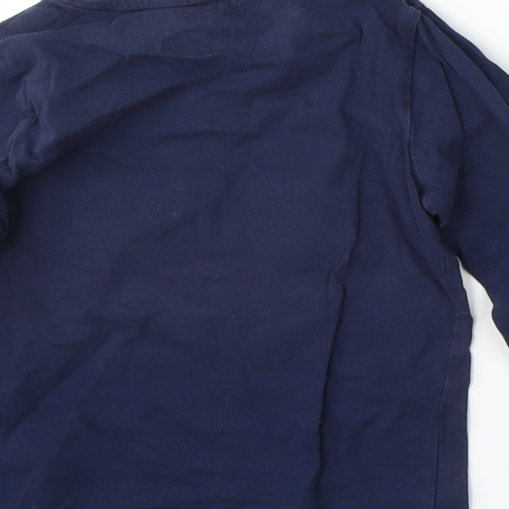 Marks and Spencer Boys Blue Cotton Basic T-Shirt Size 2-3 Years Round Neck