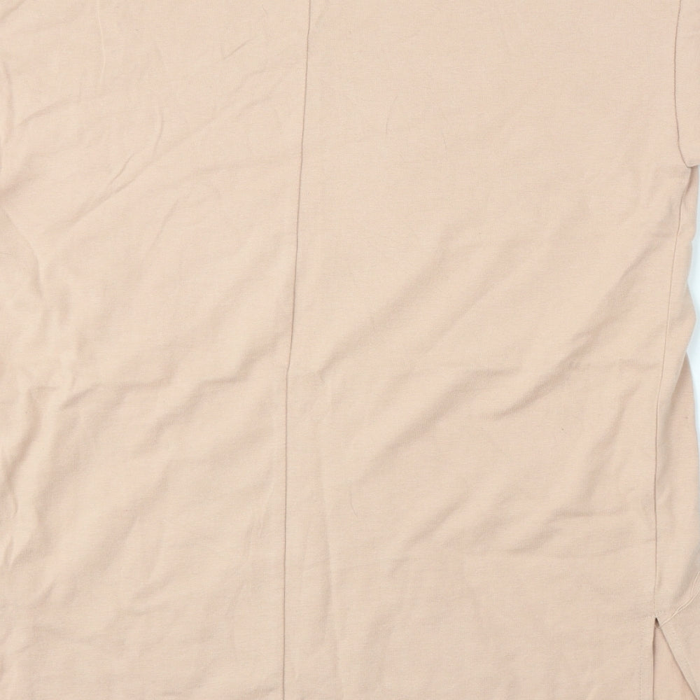Topshop Womens Pink Cotton Basic T-Shirt Size 6 Round Neck