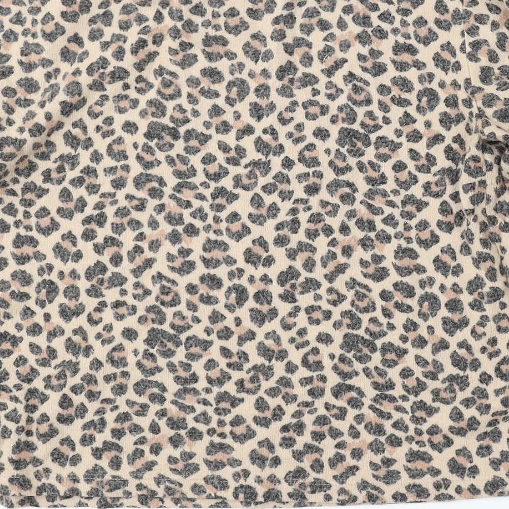 Divided by H&M Womens Multicoloured Round Neck Animal Print Viscose Pullover Jumper Size S