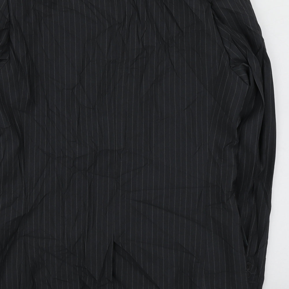 Butler & Webb Butlera and Webb Mens Grey Striped Polyester Jacket Suit Jacket Size 38