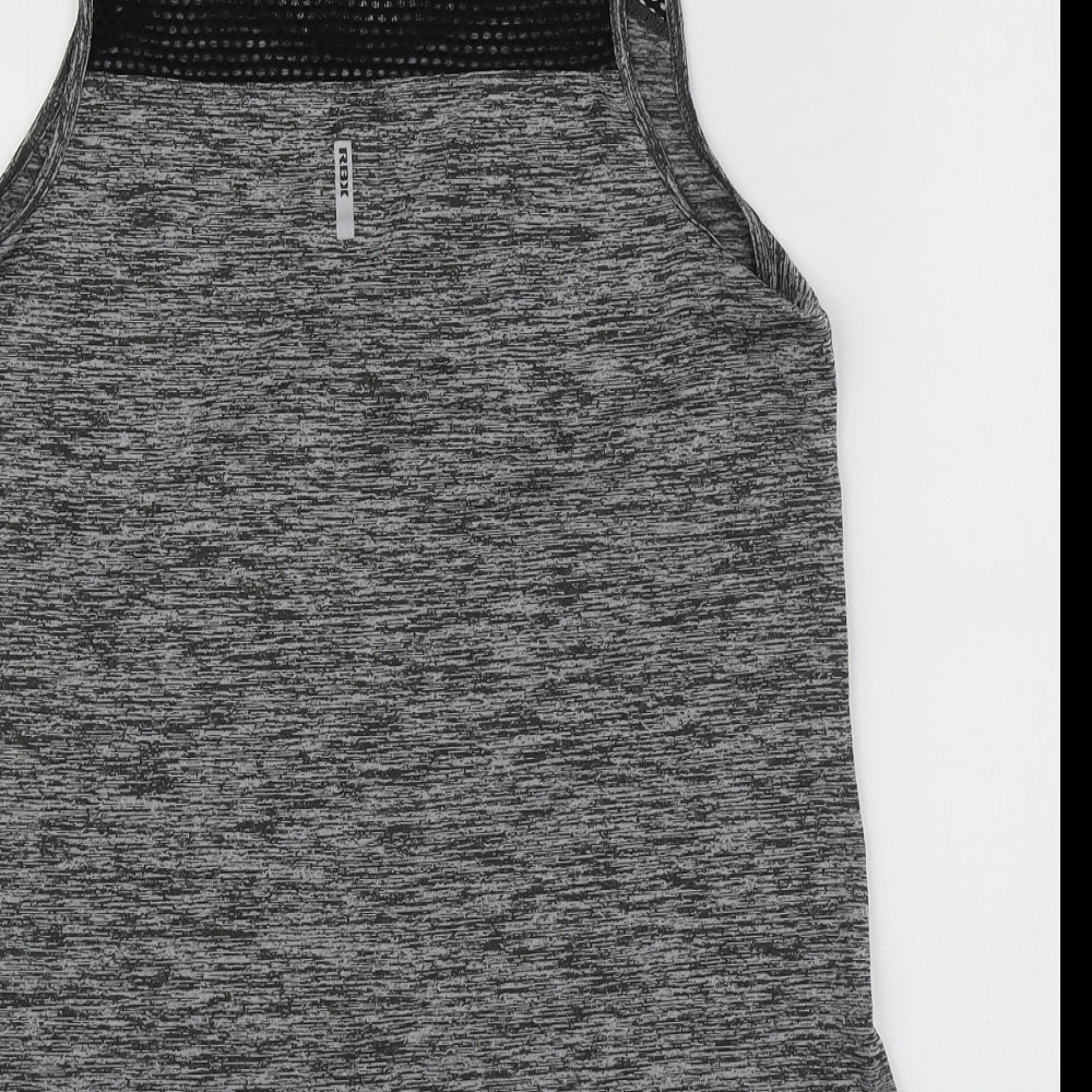 RBX Womens Grey Polyester Basic T-Shirt Size M Round Neck