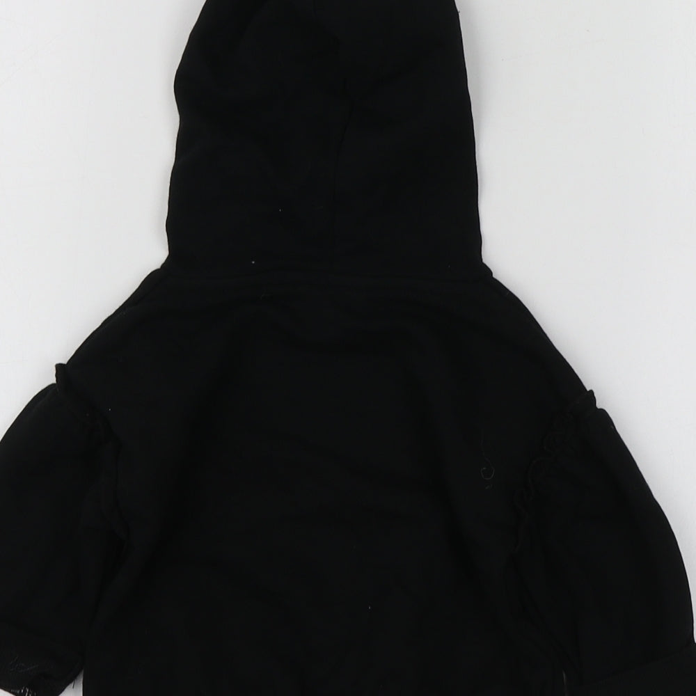 Rives Island Girls Black Cotton Basic T-Shirt Size 3-6 Months Round Neck