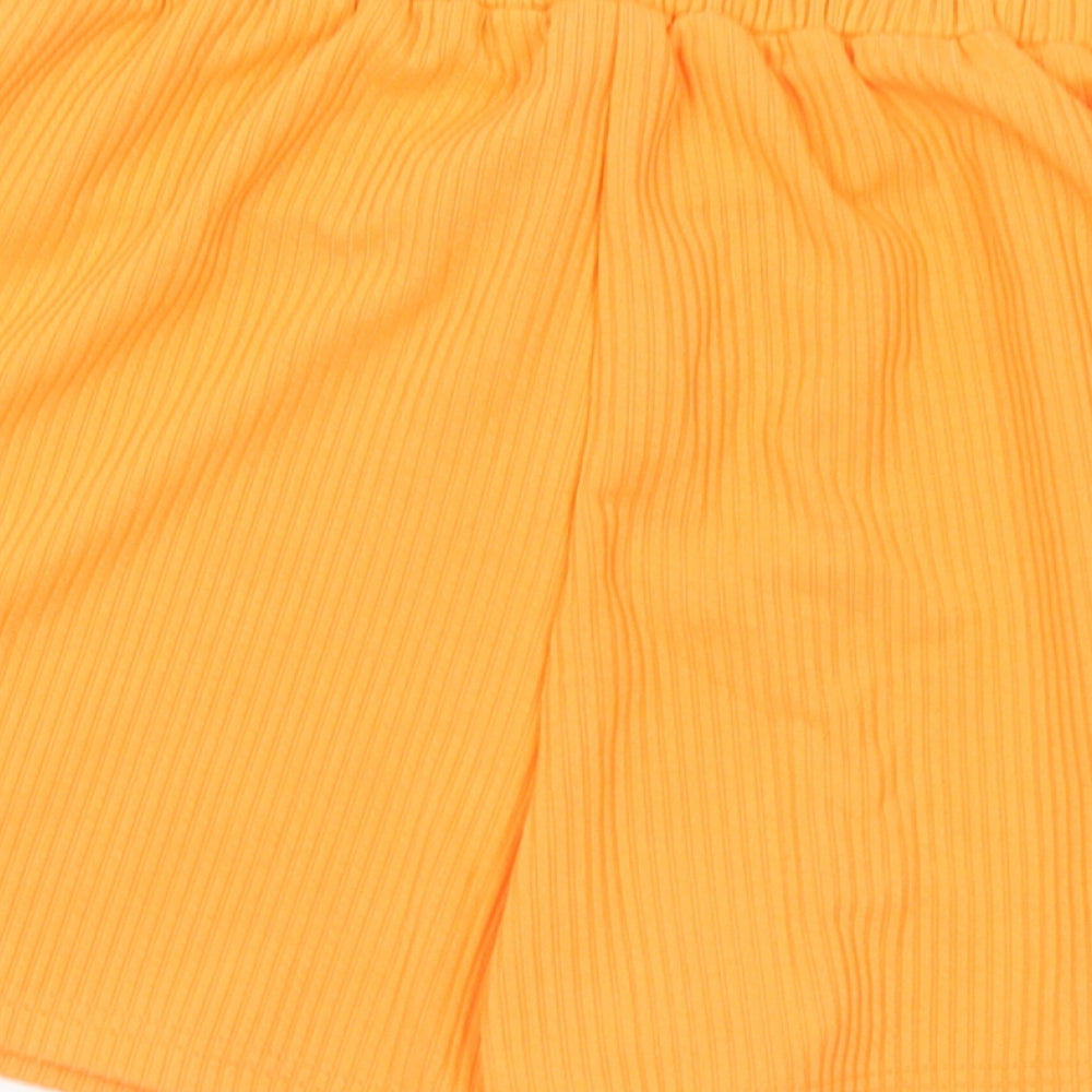 SHEIN Womens Orange Polyester Sweat Shorts Size XS L3 in Regular