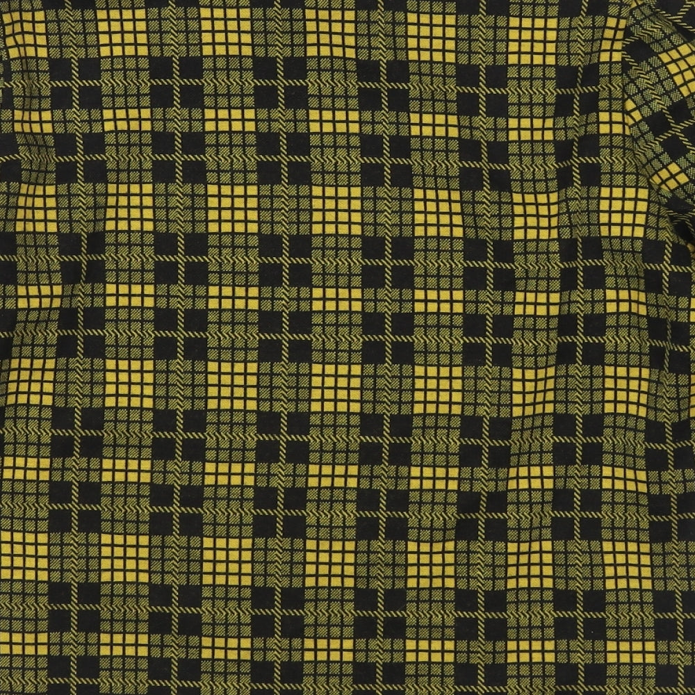 Savida Womens Yellow Plaid Polyester Pullover Sweatshirt Size M Pullover