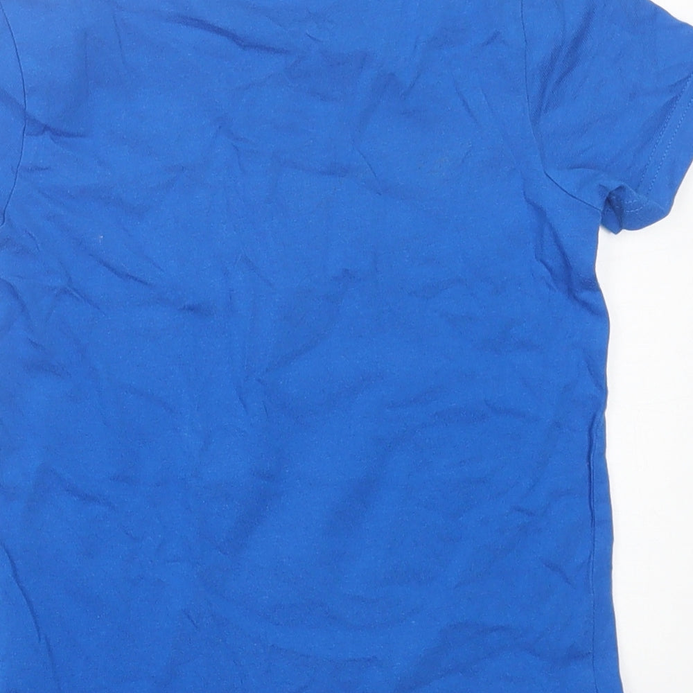 Preworn Boys Blue Cotton Basic T-Shirt Size 3-4 Years Crew Neck Pullover - Lego
