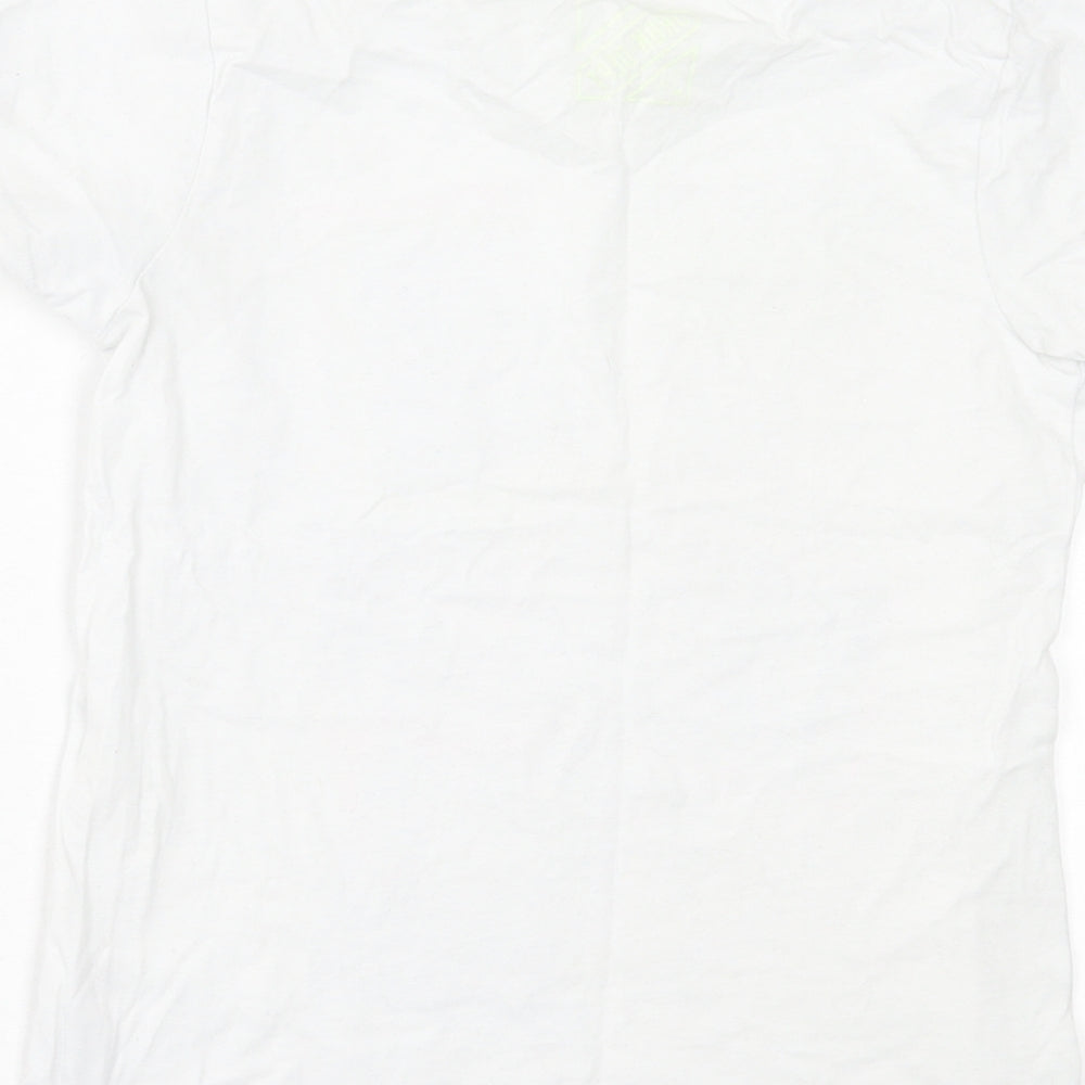 Matalan Girls White Cotton Basic T-Shirt Size 9 Years Crew Neck Pullover