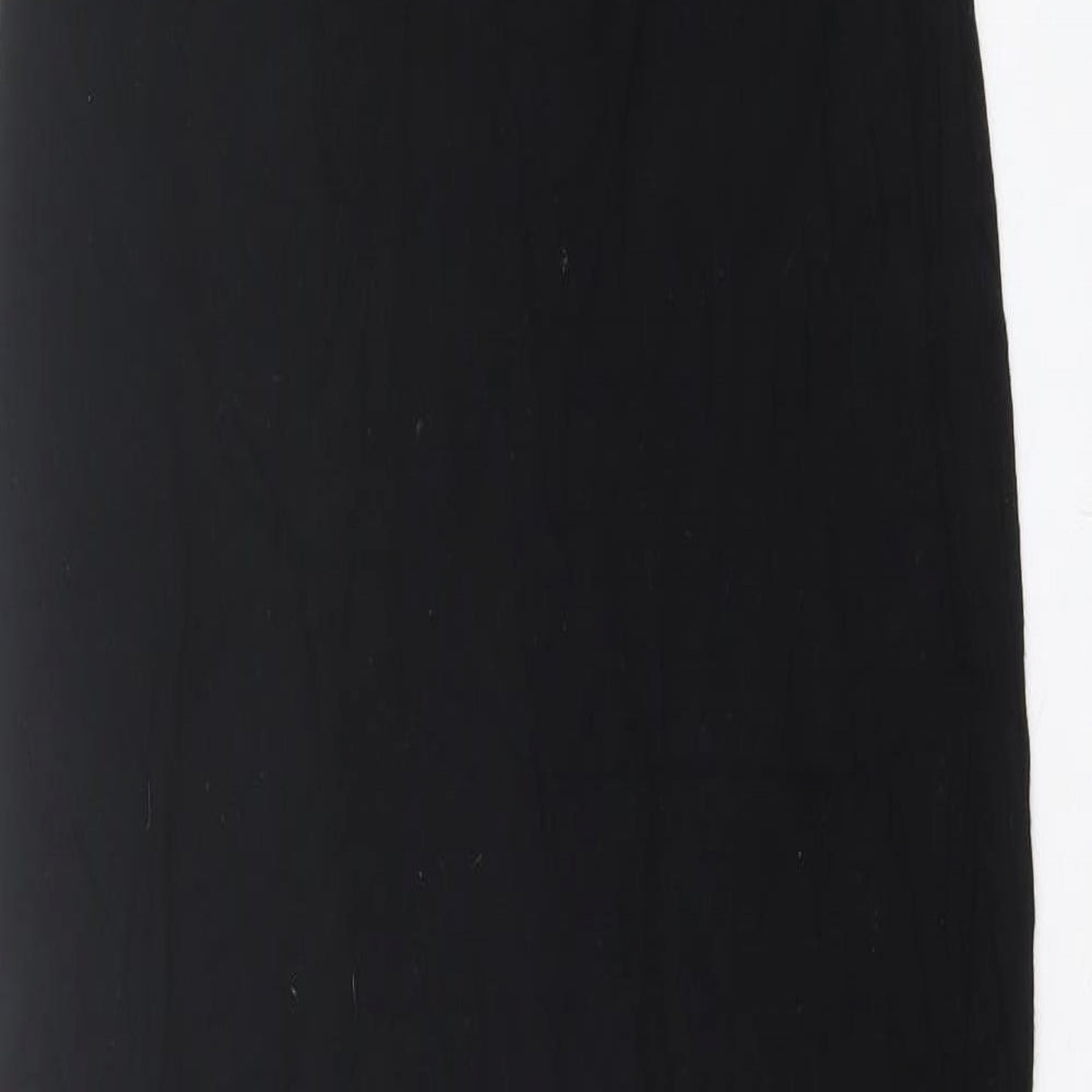 Love Womens Black Viscose A-Line Size M Square Neck Pullover