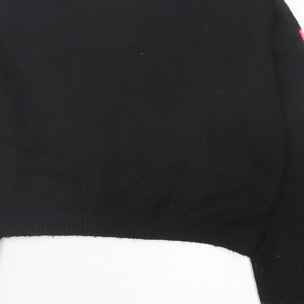 Primark Womens Black Crew Neck Acrylic Pullover Jumper Size 2XS