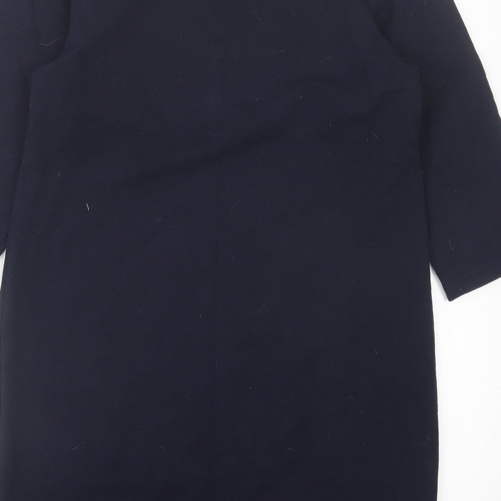 Free Still Womens Blue Cotton A-Line Size S Crew Neck Pullover