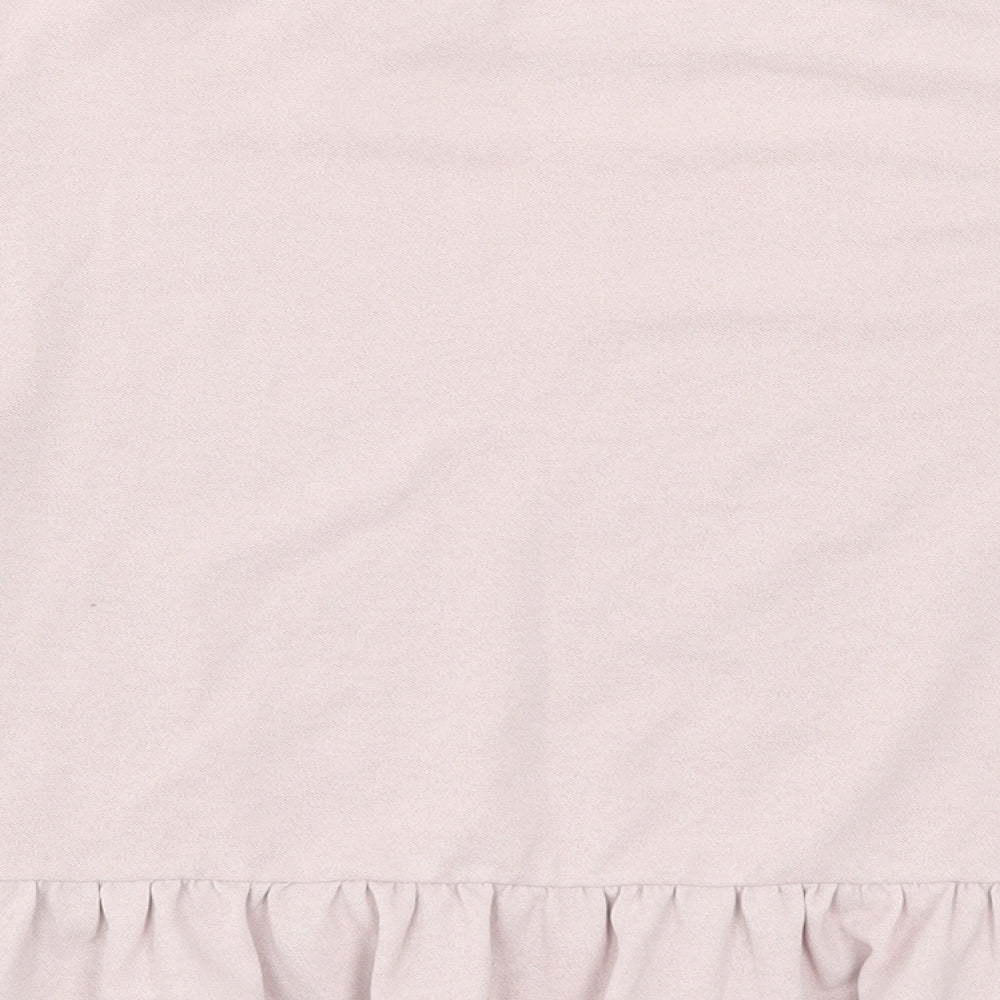 Pull&Bear Womens Pink Polyester Basic T-Shirt Size M Crew Neck