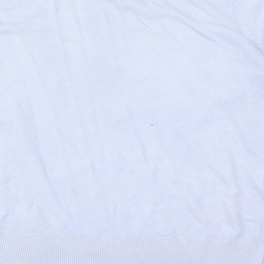 Marks & Spencer Womens Blue Crew Neck Acrylic Pullover Jumper Size 14