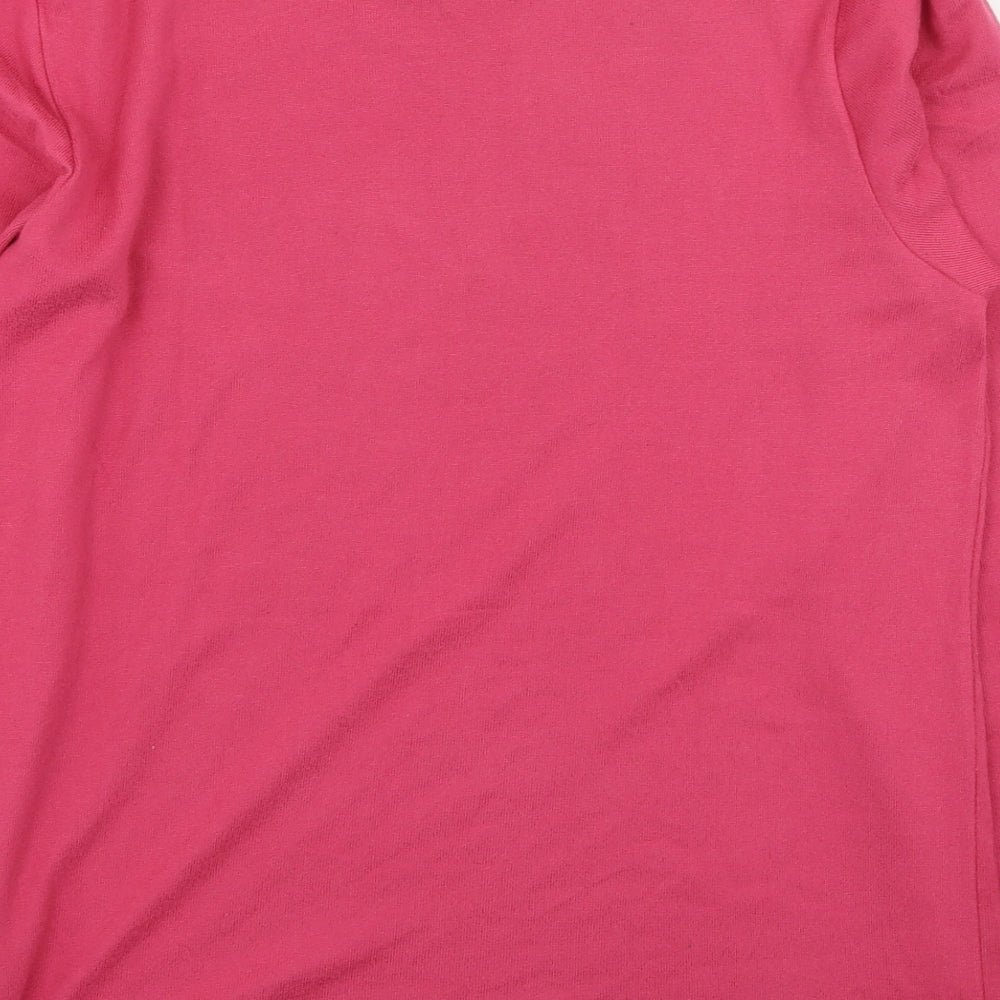 Pep & Co Womens Pink Polyester Basic Blouse Size 8 Round Neck