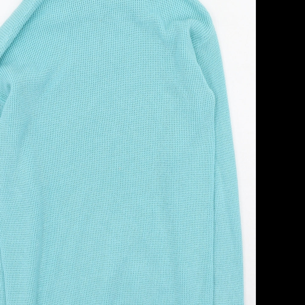 Gallery Womens Blue Cotton Pullover Hoodie Size S